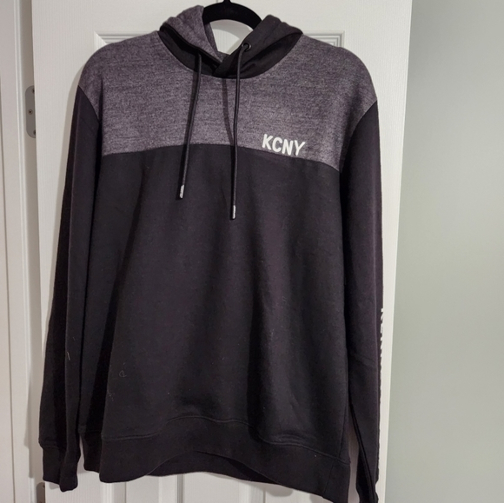 NWT Kenneth Cole Mens Logo KCNY‎ Hoodie Sweatshirt Black NWT